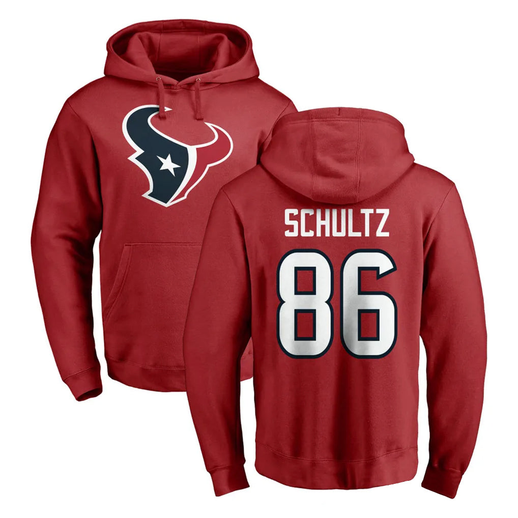 Seanshop H.Texans #86 Dalton Schultz Player Red Pro Line Pullover Hoodie Limited Game Stitched Jerseys