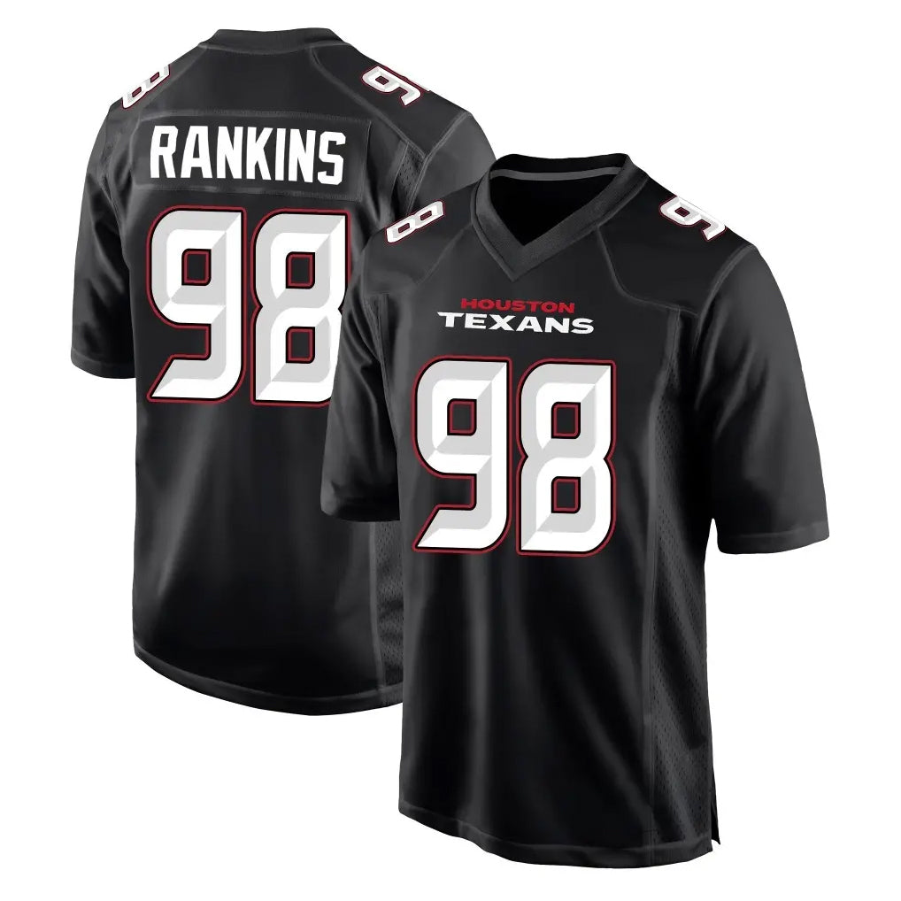 Seanshop H.Texans #98 Sheldon Rankins Player Carbon Black Fashion Home Game Stitched Jerseys