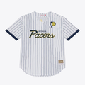 Seanshop I.Pacers Mitchell & Ness White Head Coach Pinstripe Mesh Full-Button Baseball Jerseys