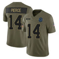Seanshop IN.Colts #14 Alec Pierce Player Olive 2025 Salute To Service Limited Game Stitched Jerseys