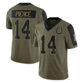Seanshop IN.Colts #14 Alec Pierce Player Olive Salute To Service Limited Game Stitched Jerseys