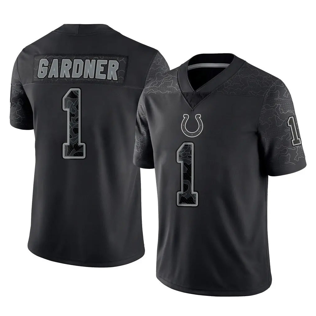 Seanshop IN.Colts #1 Sauce Gardner Player Black Reflective Limited Game Stitched Jerseys