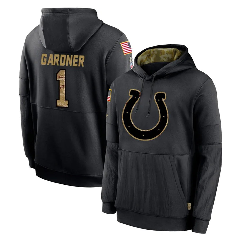 Seanshop IN.Colts #1 Sauce Gardner Player Black Salute to Service Hoodies Limited Game Stitched Jerseys