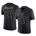 Seanshop IN.Colts #27 Justin Walley Player Black Reflective Limited Game Stitched Jerseys