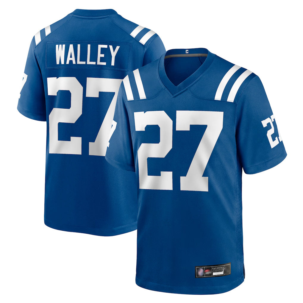 Seanshop IN.Colts #27 Justin Walley Player Royal Home Game Stitched Jerseys