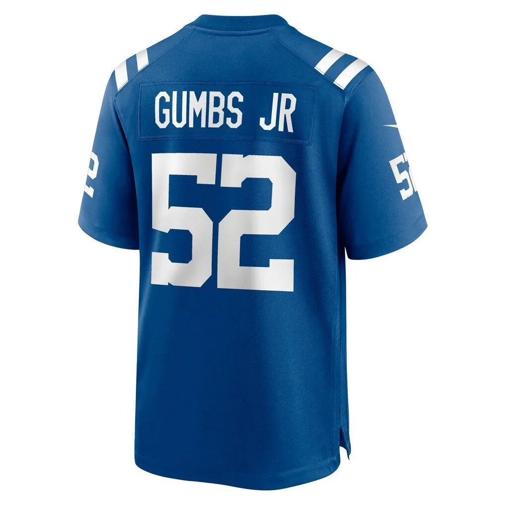 IN.Colts #52 George Gumbs Jr. Royal Team Game Jersey
