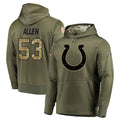 Seanshop IN.Colts #53 CJ Allen Player Olive Salute to Service Pullover Hoodies Home Game Stitched Jerseys