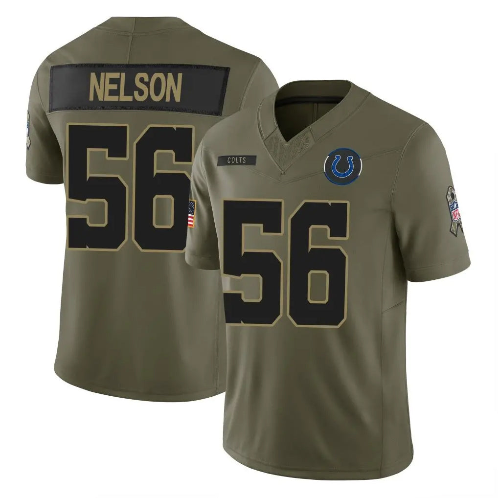 Seanshop IN.Colts #56 Quenton Nelson Player Olive 2025 Salute To Service Limited Game Stitched Jerseys