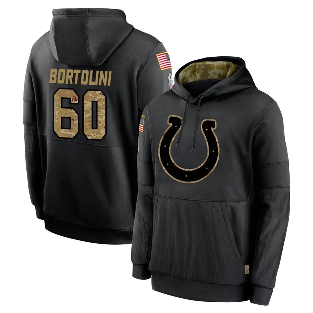Seanshop IN.Colts #60 Tanor Bortolini Player Black Salute to Service Hoodies Limited Game Stitched Jerseys