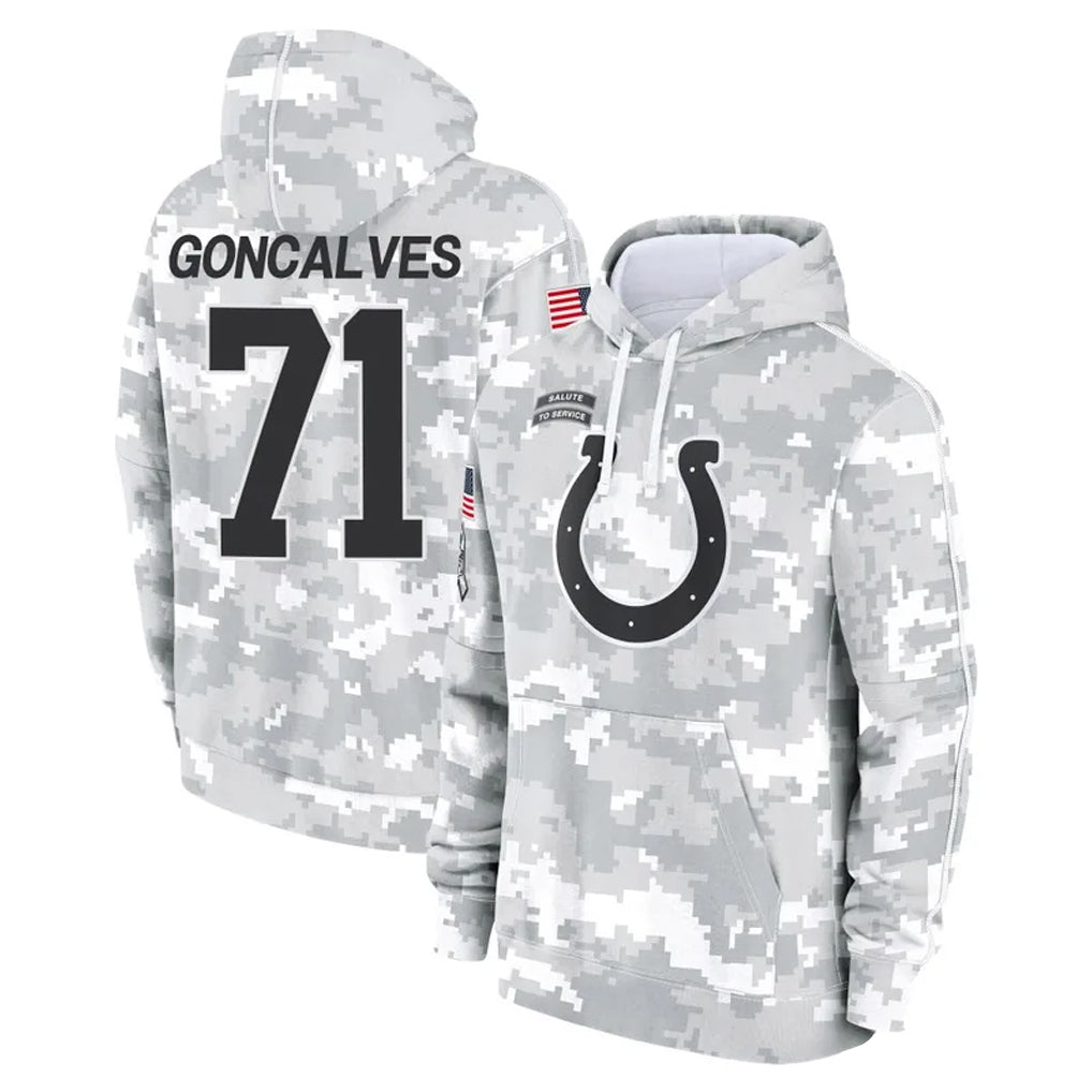 Seanshop IN.Colts #71 Matt Goncalves Player Arctic Camo Salute to Service Hoodies Limited Game Stitched Jerseys