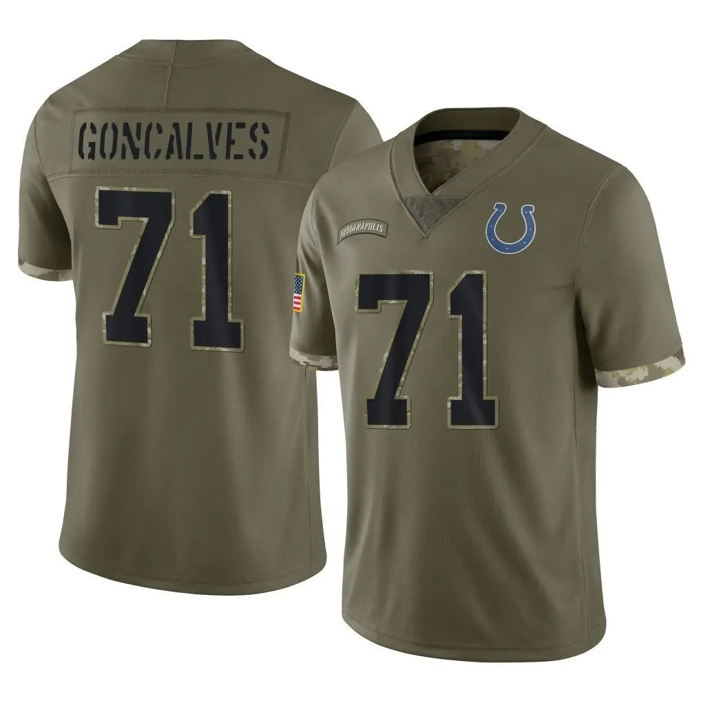 Seanshop IN.Colts #71 Matt Goncalves Player Olive Salute To Service Limited Stitched Jerseys