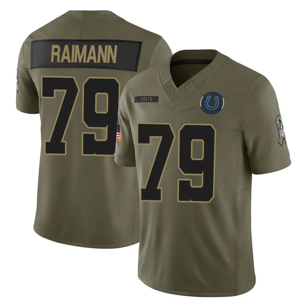 Seanshop IN.Colts #79 Bernhard Raimann Player Olive Salute To Service Limited Game Stitched Jerseys