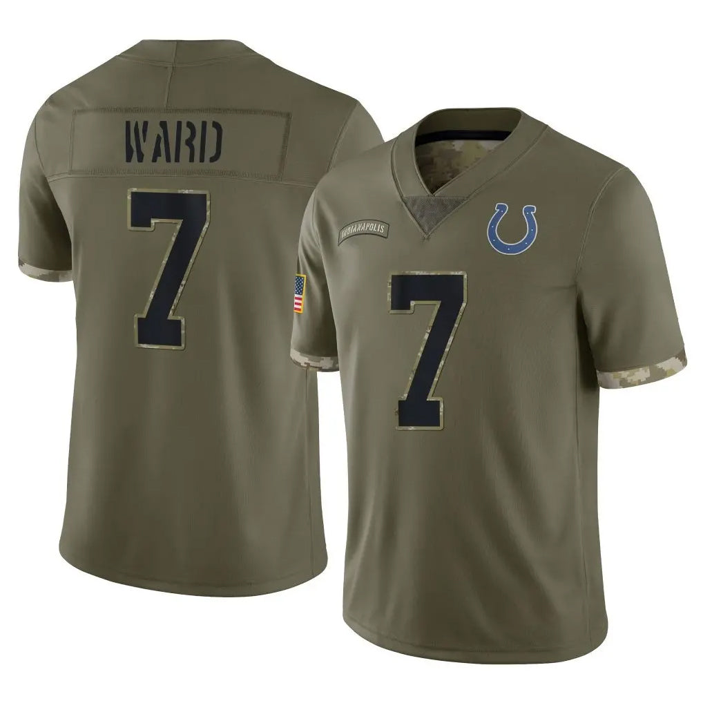 Seanshop IN.Colts #7 Charvarius Ward Sr. Player Olive Salute To Service Limited Stitched Jerseys
