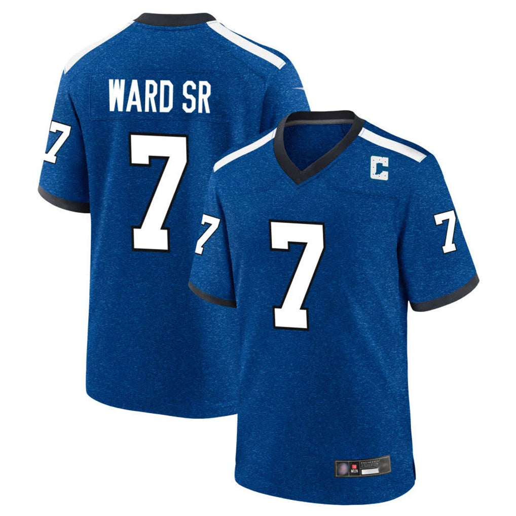 Seanshop IN.Colts #7 Charvarius Ward Sr. Player Royal Alternate Indiana Nights Home Game Stitched Jerseys