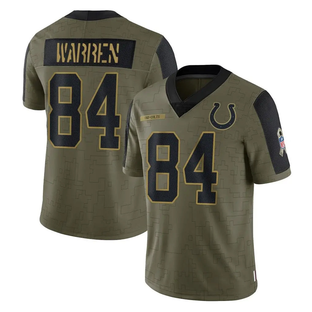 Seanshop IN.Colts #84 Tyler Warren Player Olive Salute To Service Limited Game Stitched Jerseys