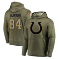Seanshop IN.Colts #84 Tyler Warren Player Olive Salute to Service Pullover Hoodies Home Game Stitched Jerseys