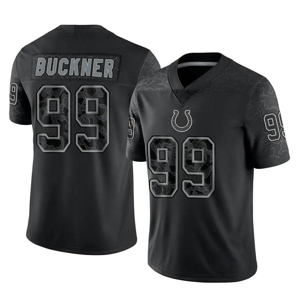 Seanshop IN.Colts #99 DeForest Buckner Player Black Reflective Limited Game Stitched Jerseys