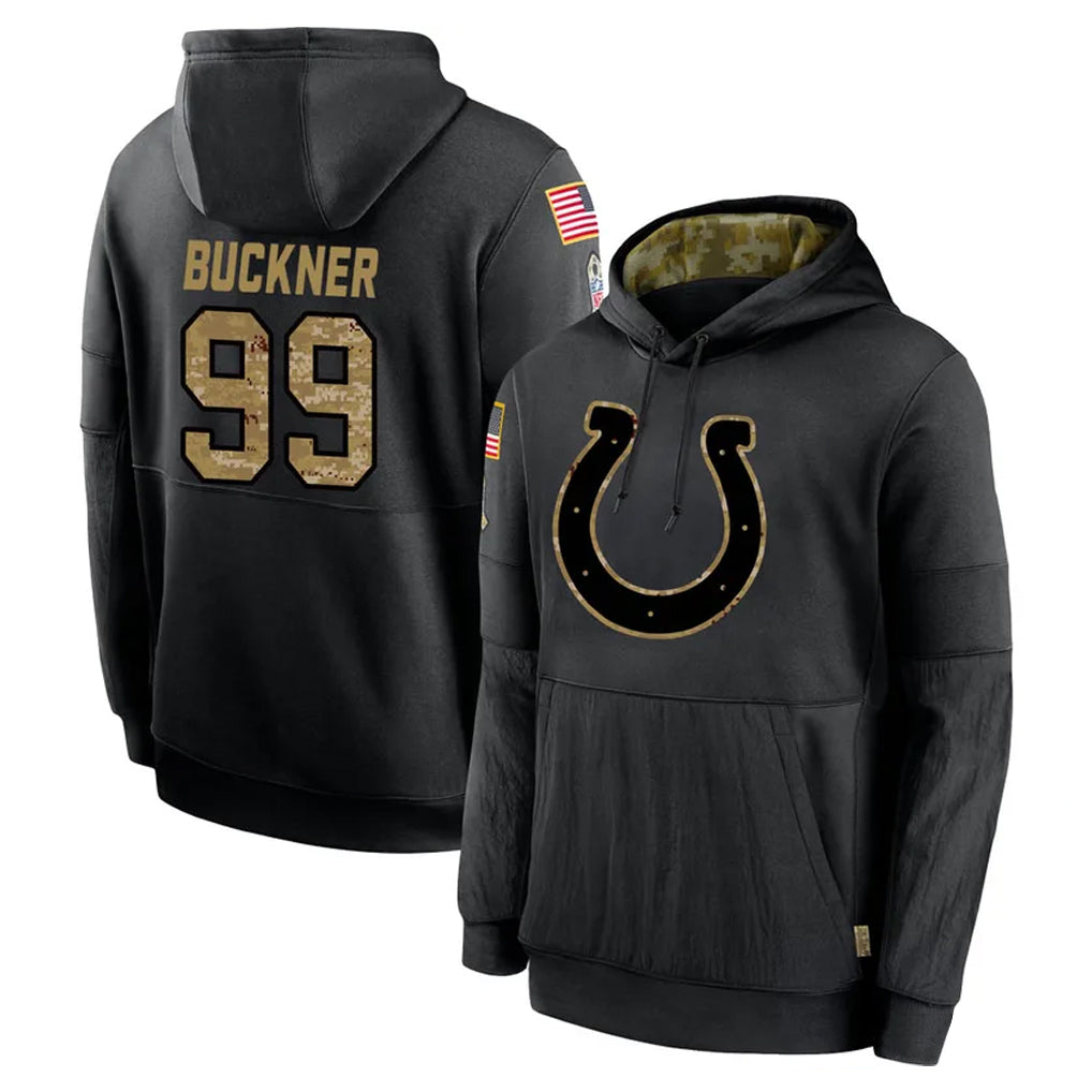 Seanshop IN.Colts #99 DeForest Buckner Player Black Salute to Service Hoodies Limited Game Stitched Jerseys
