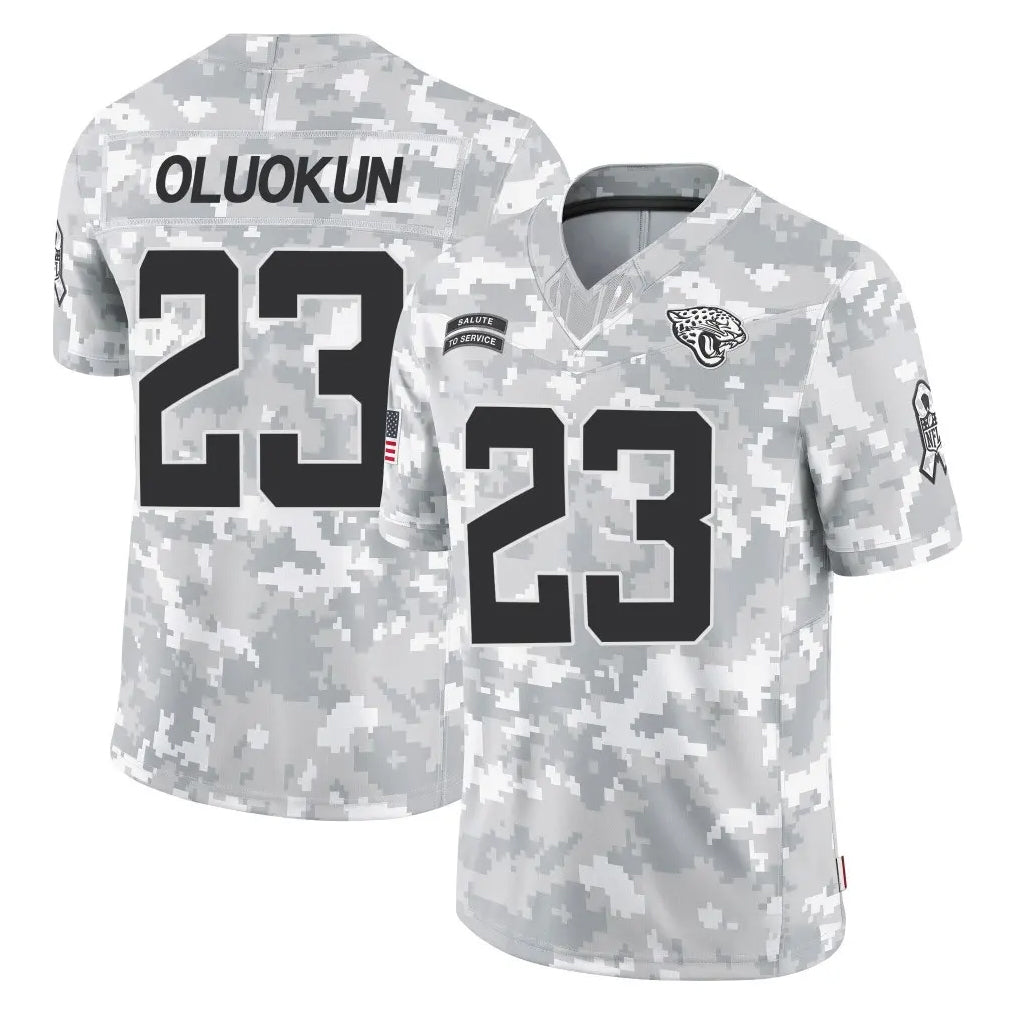 Seanshop J.Jaguars #23 Foyesade Oluokun Player Arctic Camo Salute To Service Limited Game Stitched Jerseys