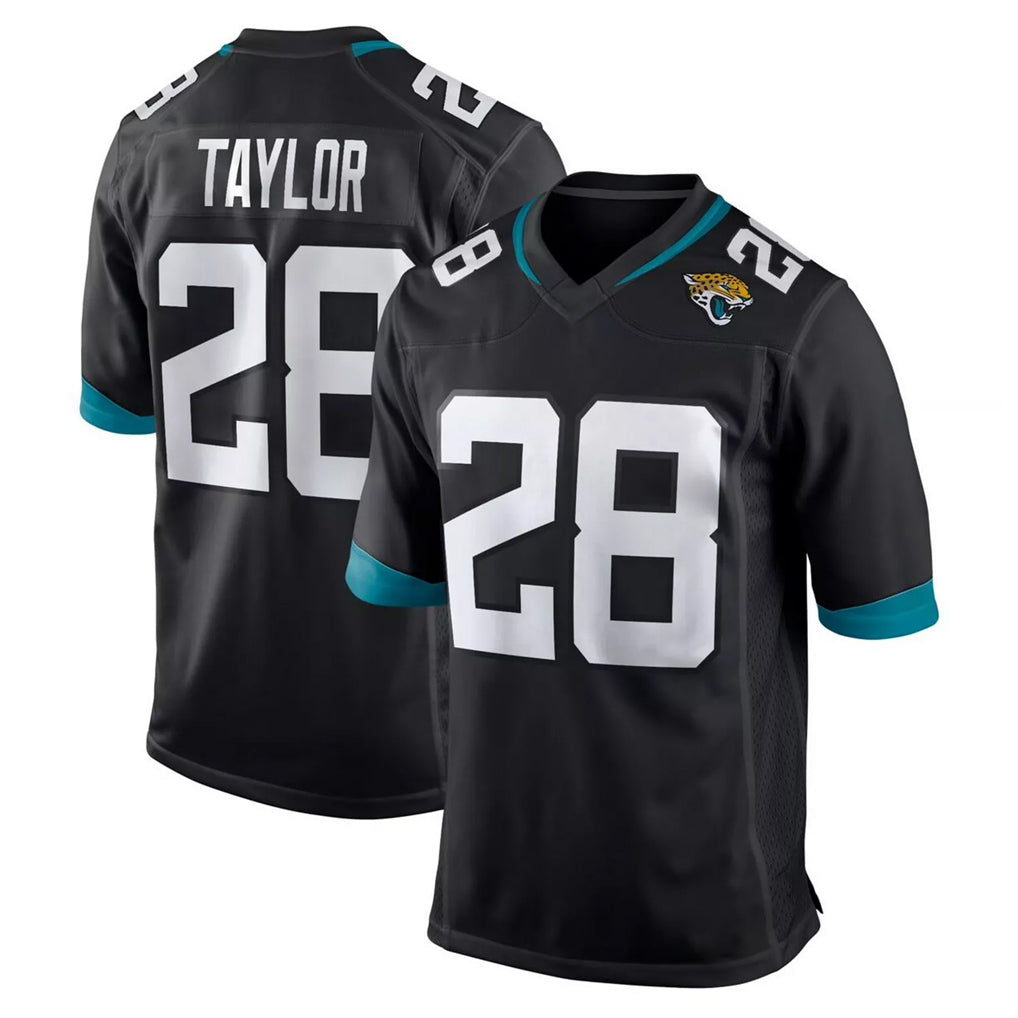 Seanshop J.Jaguars #28 Fred Taylor Player Black Home Game Stitched Jerseys