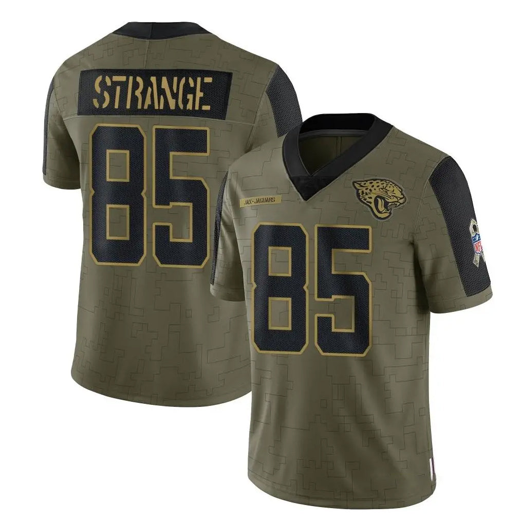Seanshop J.Jaguars #85 Brenton Strange Player Olive Salute To Service Limited Game Stitched Jerseys
