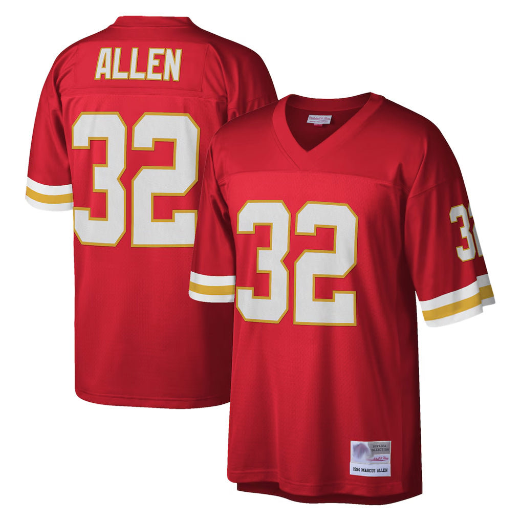 Seanshop KC.Chiefs #32 Marcus Allen Player Red Mitchell & Ness Legacy Replica Stitched Jerseys
