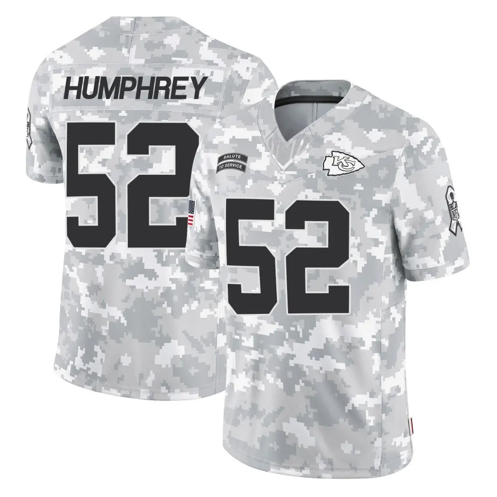 Seanshop KC.Chiefs #52 Creed Humphrey Player Arctic Camo Salute To Service Limited Game Stitched Jerseys