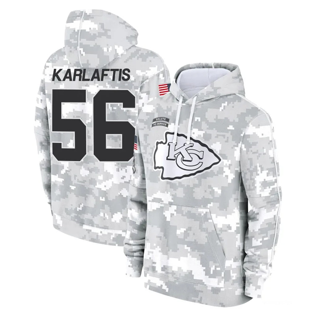 Seanshop KC.Chiefs #56 George Karlaftis Player Arctic Camo Salute to Service Hoodies Limited Game Stitched Jerseys