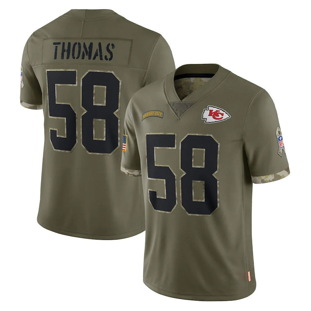 Seanshop KC.Chiefs #58 Derrick Thomas Player Olive Salute To Service Limited Stitched Jerseys