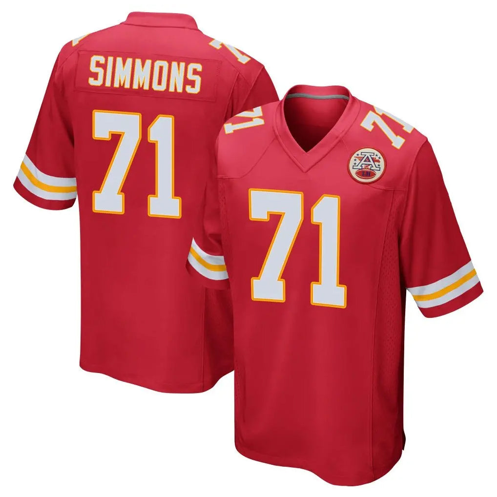Seanshop KC.Chiefs #71 Josh Simmons Player Red Home Game Stitched Jerseys
