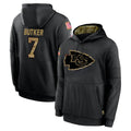 Seanshop KC.Chiefs #7 Harrison Butker Player Black Salute to Service Hoodies Limited Game Stitched Jerseys