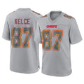 Seanshop KC.Chiefs #87 Travis Kelce Player Gray Atmosphere Fashion Game Stitched Jerseys