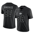 Seanshop KC.Chiefs #88 Tony Gonzalez Player Black Limited Reflective Game Stitched Jerseys
