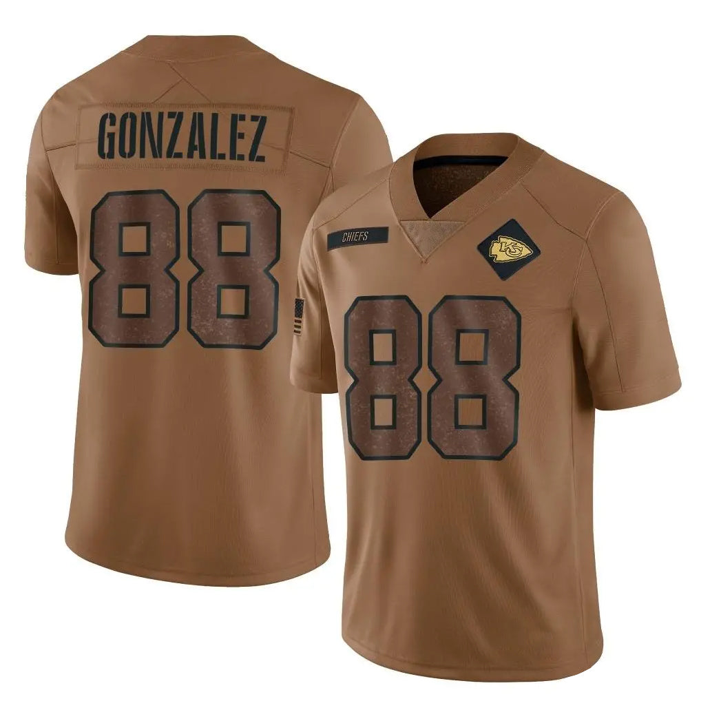 Seanshop KC.Chiefs #88 Tony Gonzalez Player Brown Salute To Service Limited Stitched Jerseys