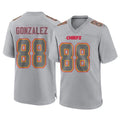 Seanshop KC.Chiefs #88 Tony Gonzalez Player Gray Atmosphere Fashion Game Stitched Jerseys