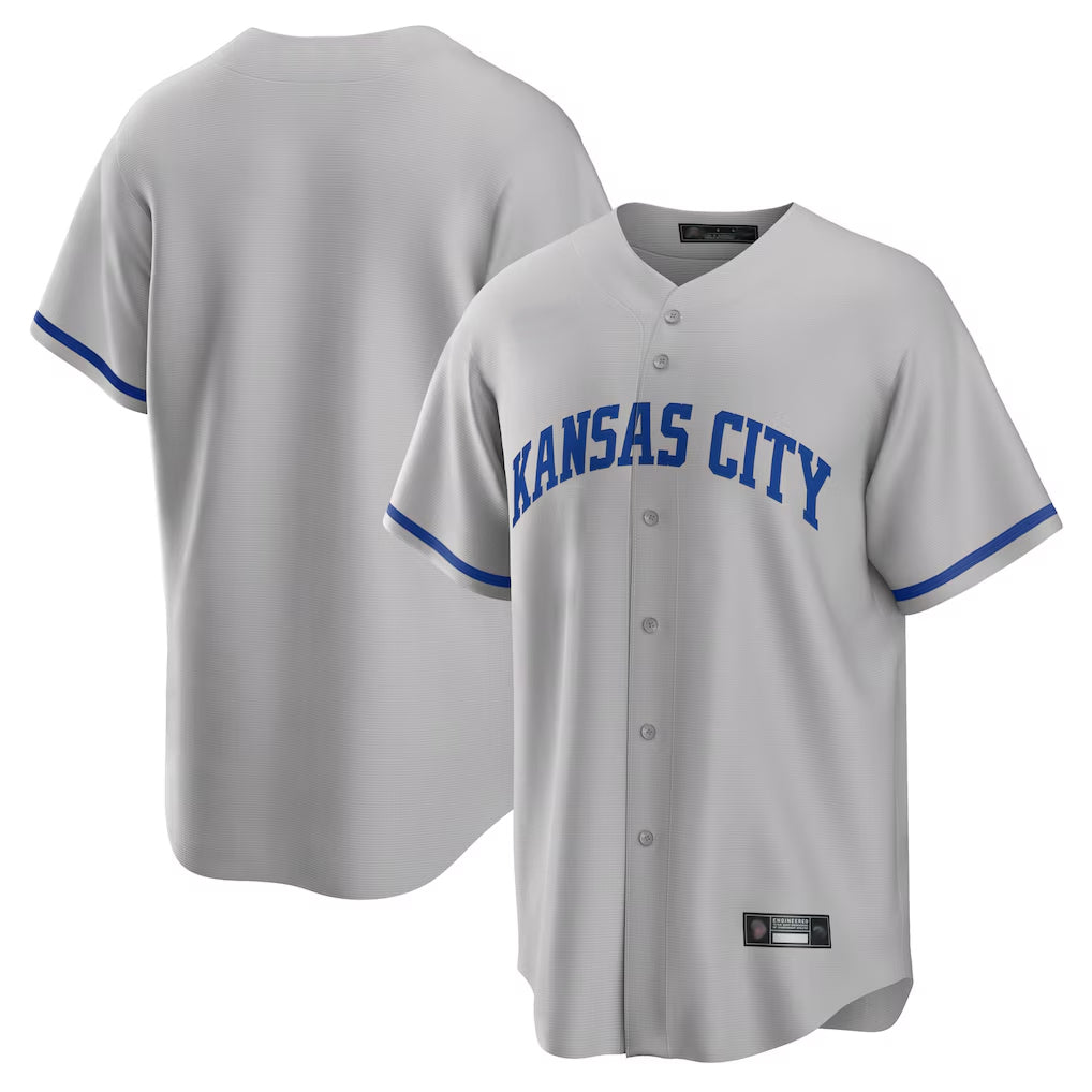 Seanshop KC.Royals Gray Game Home Blank Player Stitched Jerseys