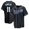 Seanshop KC.Royals #11 Maikel Garcia Player Black Carbon Fashion Home Game Stitched Jerseys