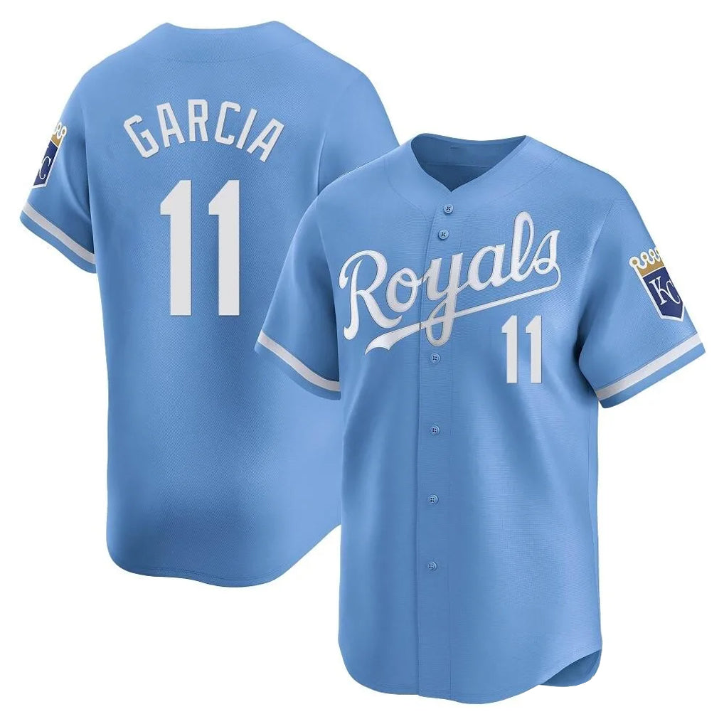 Seanshop KC.Royals #11 Maikel Garcia Player Light Blue Alt Limited Home Stitched Jerseys