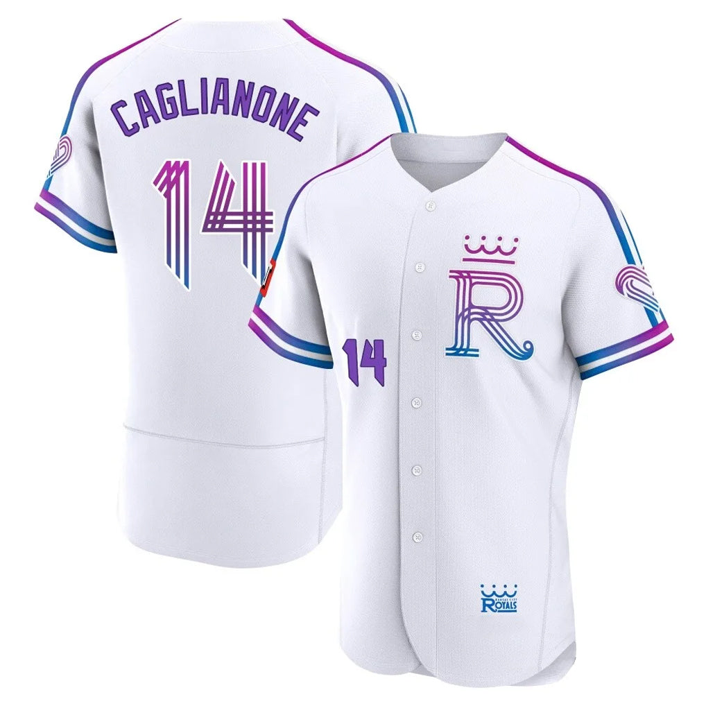 Seanshop KC.Royals #14 Jac Caglianone Player White 2026 City Connect Limited Elite Home Stitched Jerseys