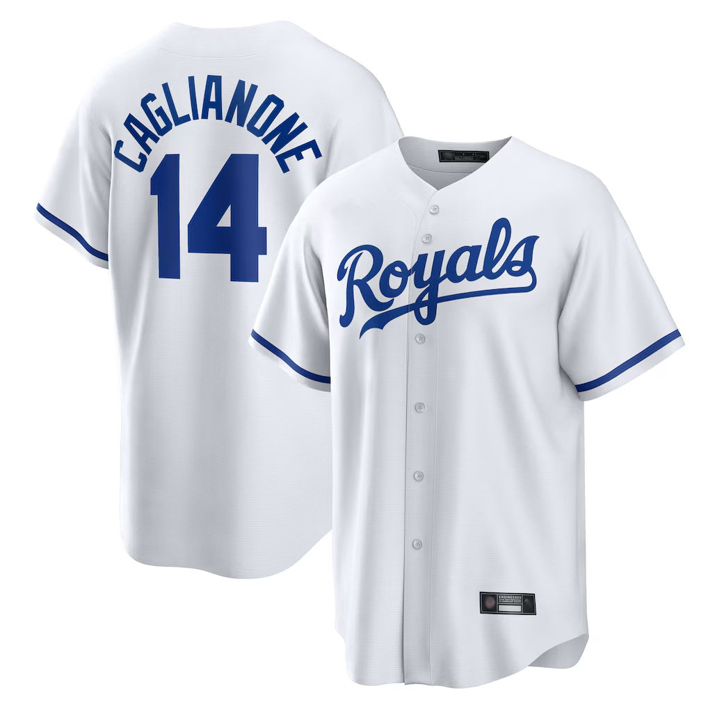 Seanshop KC.Royals #14 Jac Caglianone Player White Home Game Stitched Jerseys