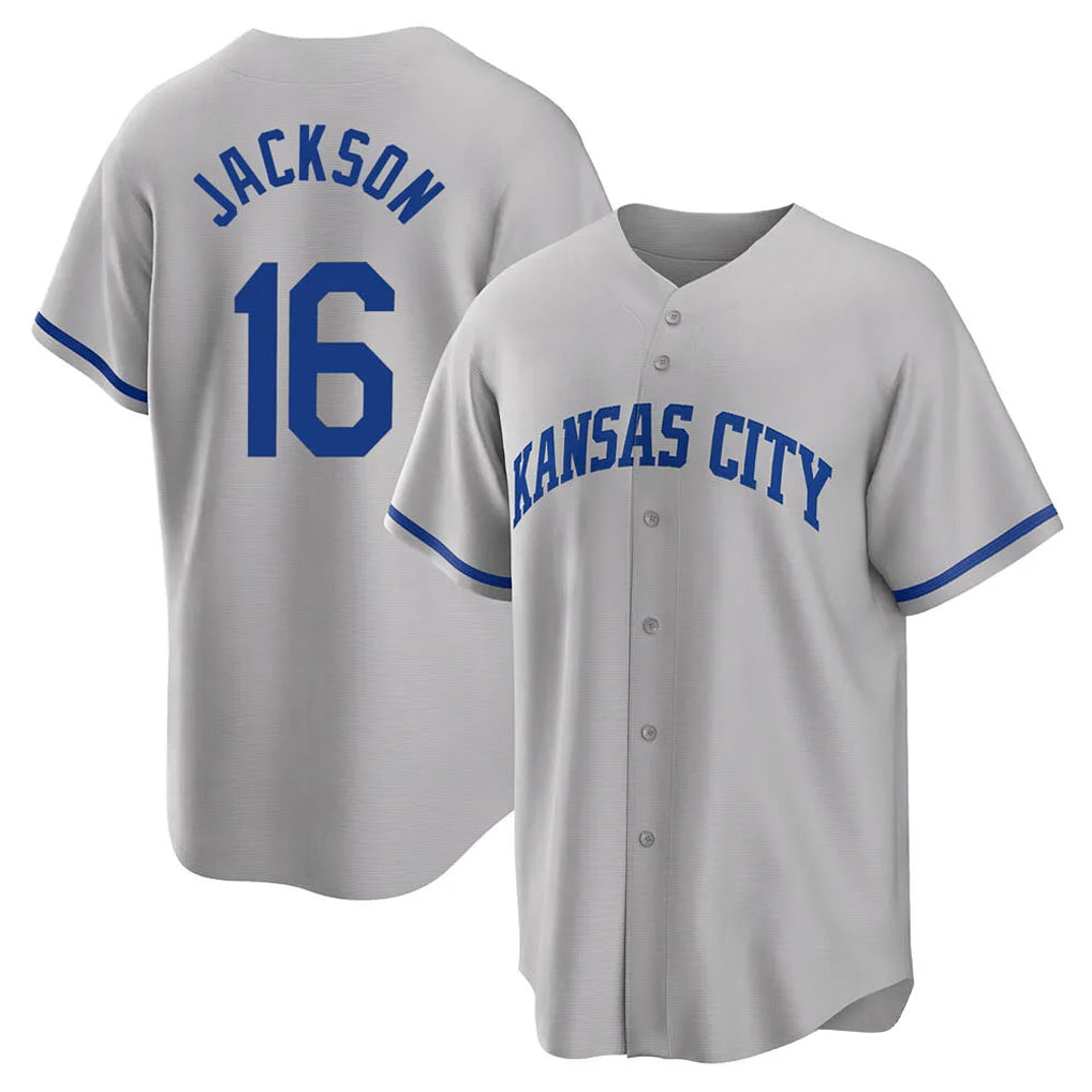 Seanshop KC.Royals #16 Bo Jackson Player Gray Game Home Stitched Jerseys