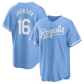 Seanshop KC.Royals #16 Bo Jackson Player Light Blue Home Game Stitched Jerseys