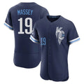 Seanshop KC.Royals #19 Michael Massey Player Navy City Connect Limited Elite Home Stitched Jerseys