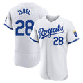 Seanshop KC.Royals #28 Kyle Isbel Player White Limited Elite Home Game Stitched Jerseys