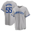 Seanshop KC.Royals #55 Cole Ragans Player Gray Game Home Stitched Jerseys