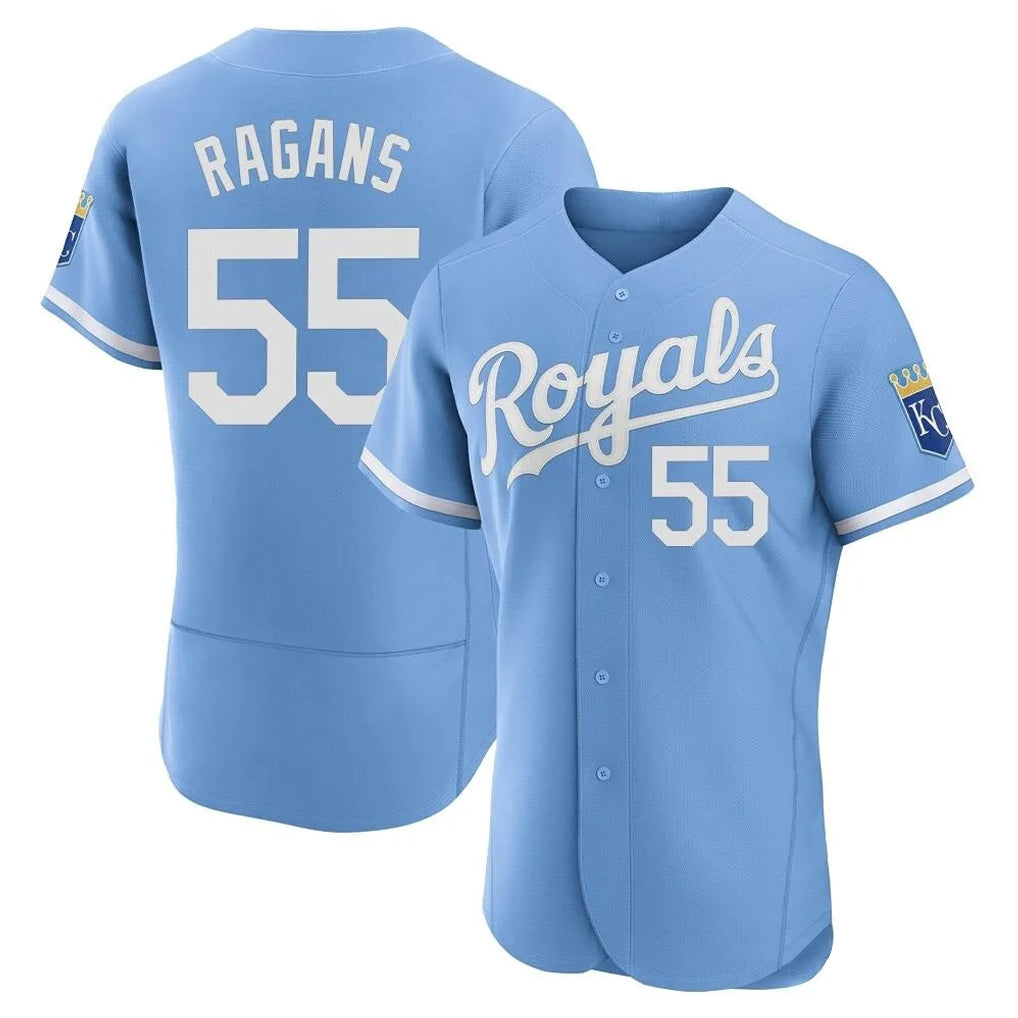 Seanshop KC.Royals #55 Cole Ragans Player Light Blue Alt Limited Elite Home Stitched Jerseys