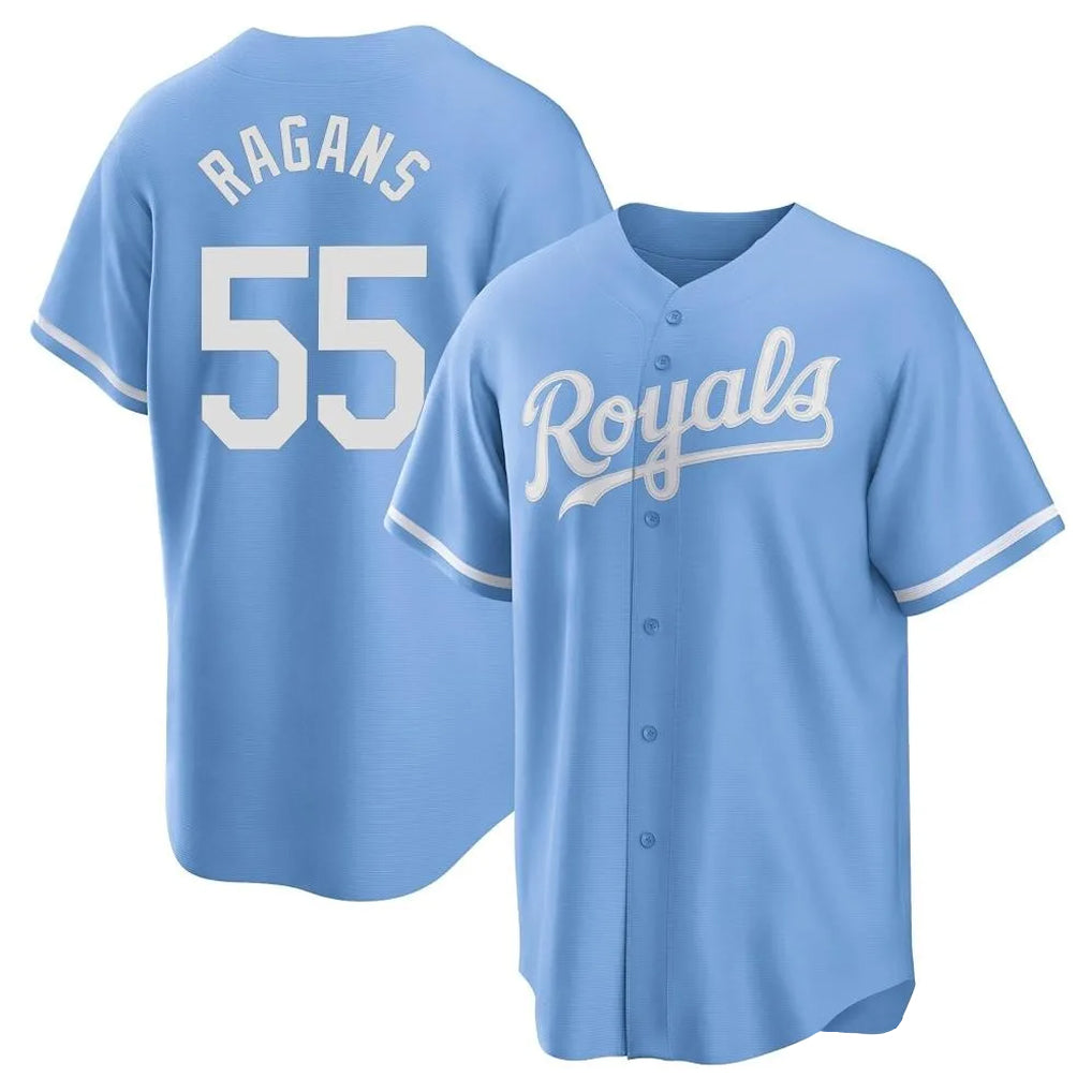 Seanshop KC.Royals #55 Cole Ragans Player Light Blue Home Game Stitched Jerseys