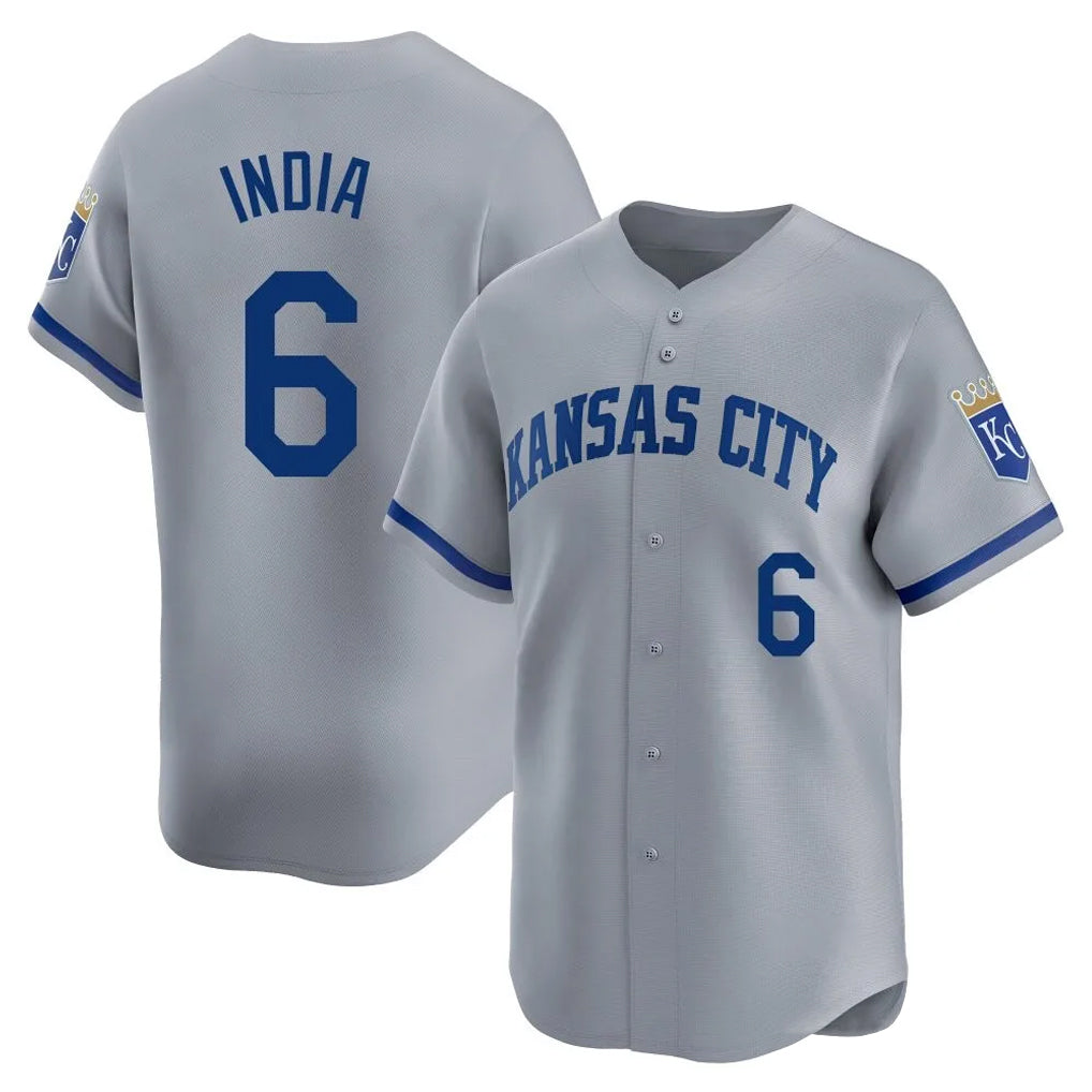 Seanshop KC.Royals #6 Jonathan India Player Gray Limited Home Stitched Jerseys