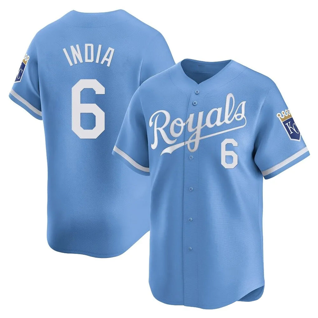 Seanshop KC.Royals #6 Jonathan India Player Light Blue Alt Limited Home Stitched Jerseys