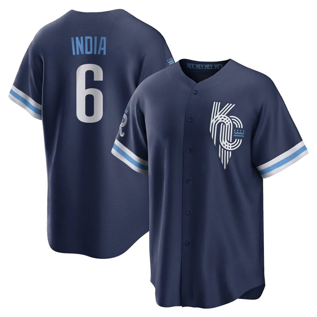 Seanshop KC.Royals #6 Jonathan India Player Navy City Connect Home Game Stitched Jerseys